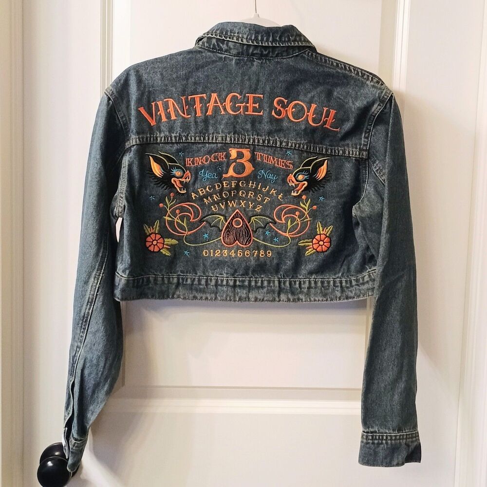 Signature 8 Vintage Soul Dragon Embroidered Denim Jacket — Women's Medium